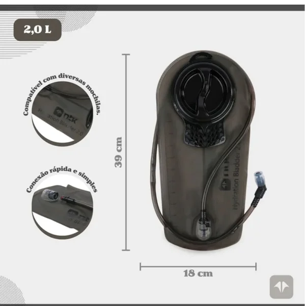 Bolsa de Hidratacao Hidrabag C/ Tampa 2 L Ntk - Imagem 5