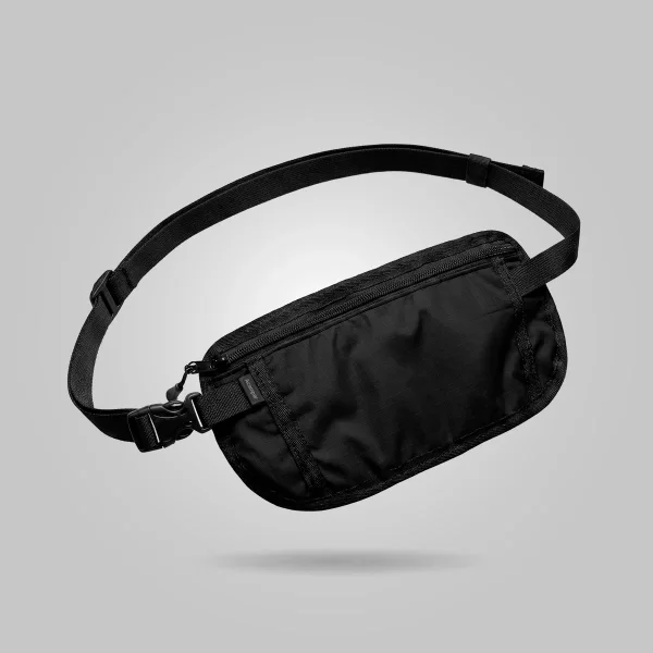 Pochete Money Belt Preta Leve Confortável Acampar - Imagem 2