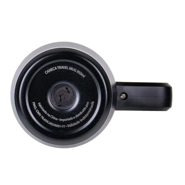 Caneca Travel 950Ml com Tampa de Aço Inox Collins - Prata e Preto - Imagem 5