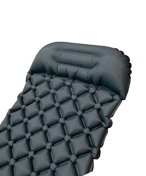 Colchonete Inflável Kala com Travesseiro Embutido Cinza - Leve, Compacto e Confortável - Cinza - Imagem 2