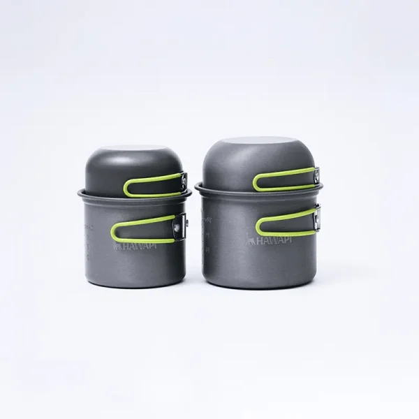 Conjunto de Panelas Camping 4 Peç Ultraleve Verde Limão Hawapi - Verde Limão - Imagem 5