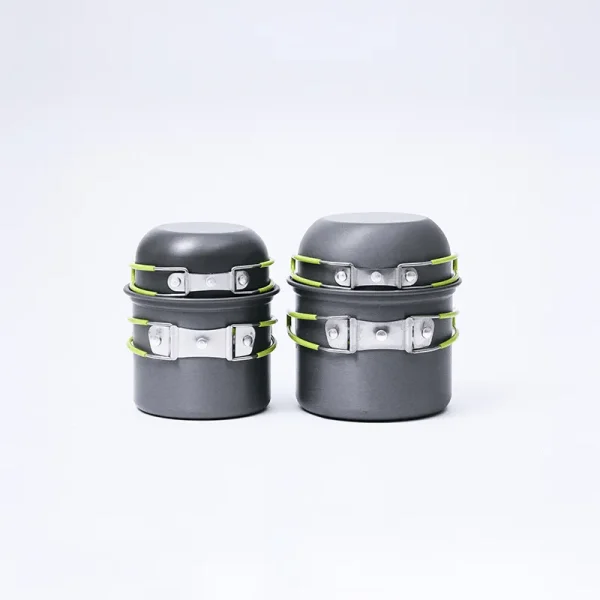 Conjunto de Panelas Camping 4 Peç Ultraleve Verde Limão Hawapi - Verde Limão - Imagem 6