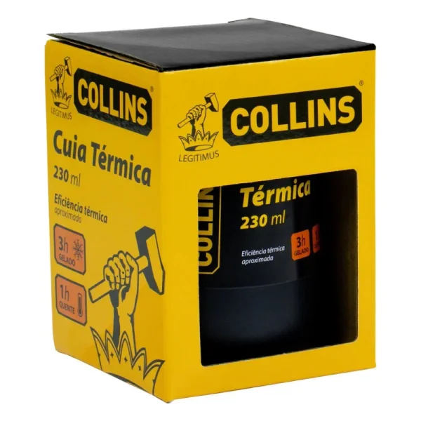 Cuia Térmica Aço Inox 230Ml Collins - Preto - Imagem 5