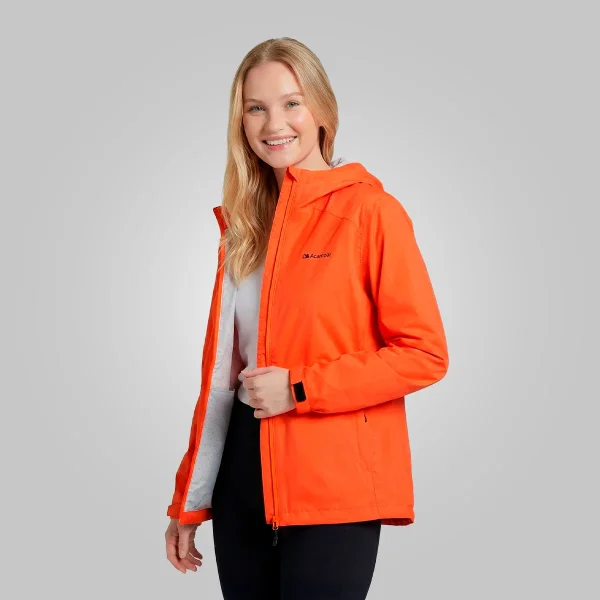 Jaqueta Anorak Element Impermeável Feminina Laranja Acampar - Imagem 2