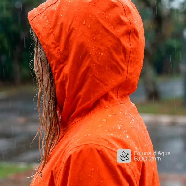 Jaqueta Anorak Element Impermeável Feminina Laranja Acampar - Imagem 10