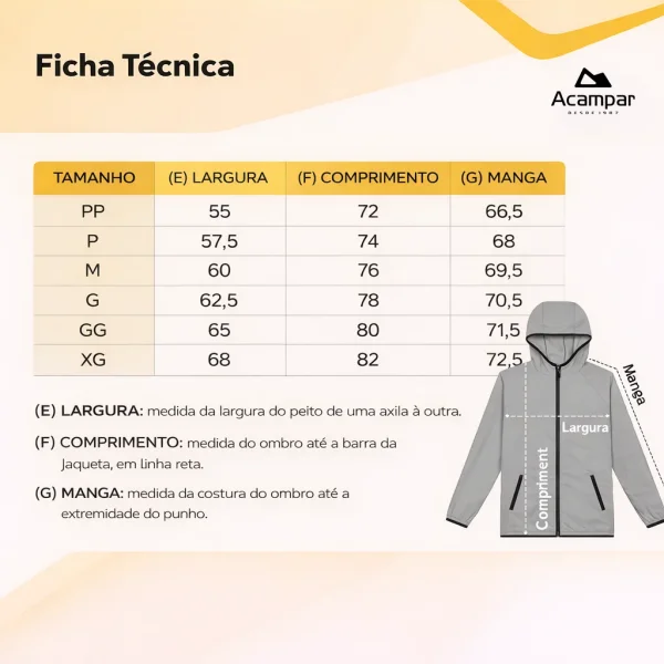 Jaqueta Anorak Element Impermeável Masculino Laranja Acampar - Imagem 15