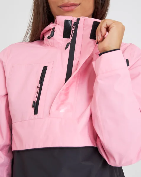 Jaqueta Anorak Impermeável Feminina Snow Galapagos - Rosa e Preto - Imagem 6