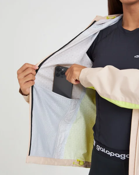 Jaqueta Corta Vento Impermeável Feminina Thunder Galapagos - Caqui e Amarelo - Imagem 5
