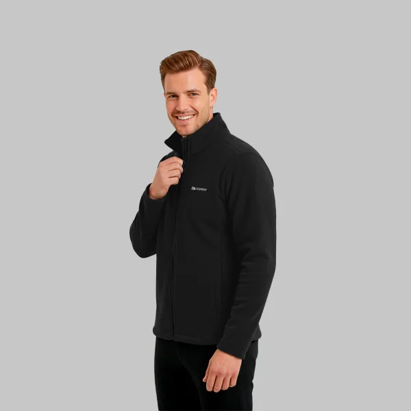 Jaqueta Fleece Full Zip Trek Keep Warm Preto Acampar - Imagem 2