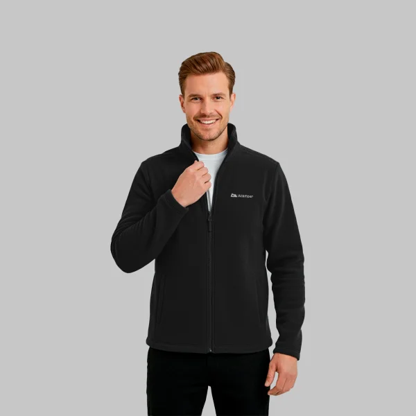 Jaqueta Fleece Full Zip Trek Keep Warm Preto Acampar - Imagem 3