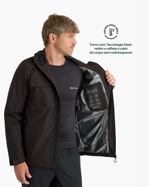 Jaqueta Impermeável Darwin Evolution Masculina - Preto - Imagem 10