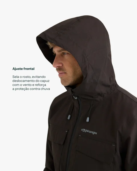 Jaqueta Impermeável Darwin Evolution Masculina - Preto - Imagem 11
