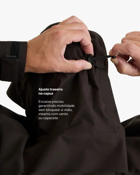 Jaqueta Impermeável Darwin Evolution Masculina - Preto - Imagem 12