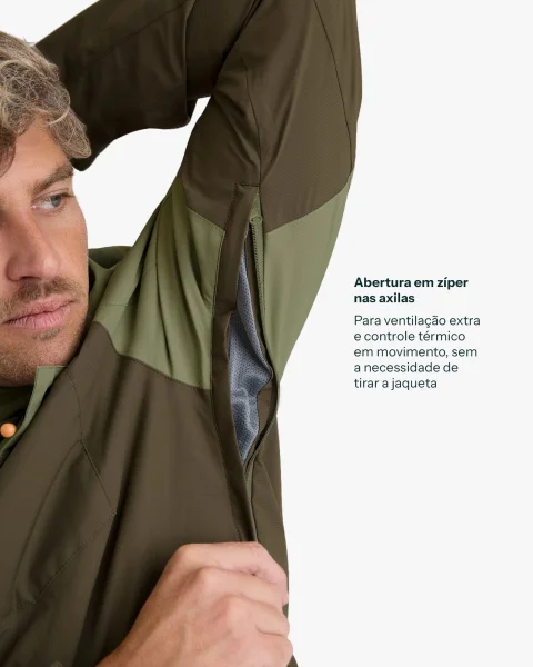 Jaqueta Impermeável Darwin Evolution Masculina - Verde - Imagem 4