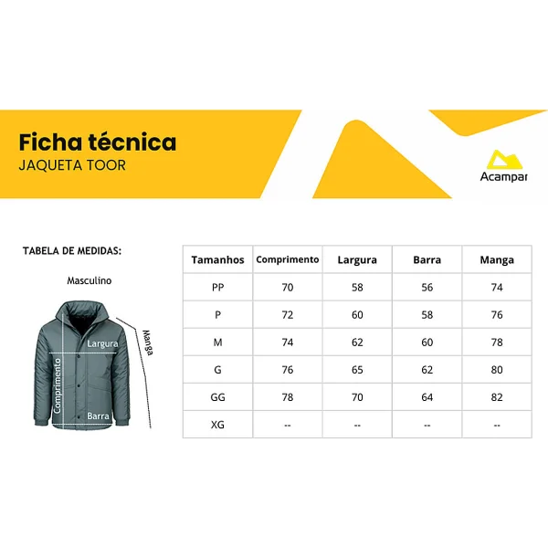 Jaqueta Toor Masculina Acampar - Preto - Imagem 5
