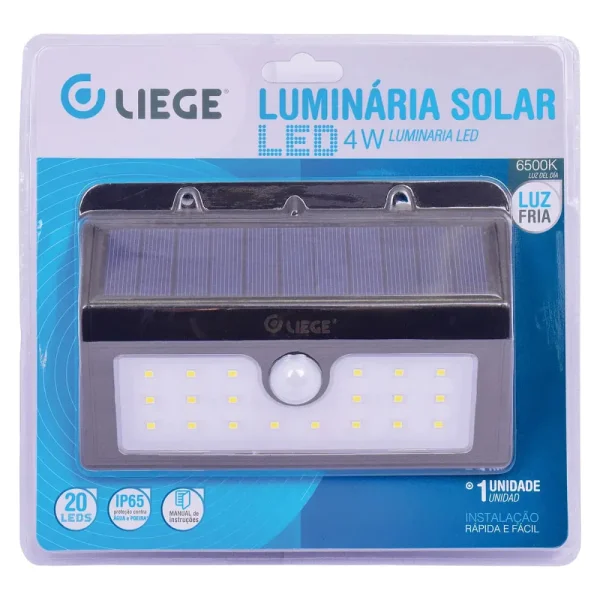 Luminária Solar de Parede 20 Leds Liege - Imagem 3