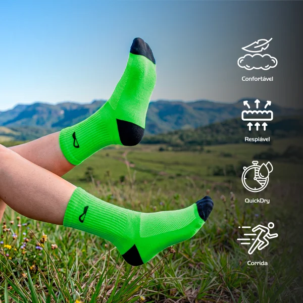 Meia Performance Running Verde Acampar - Imagem 3