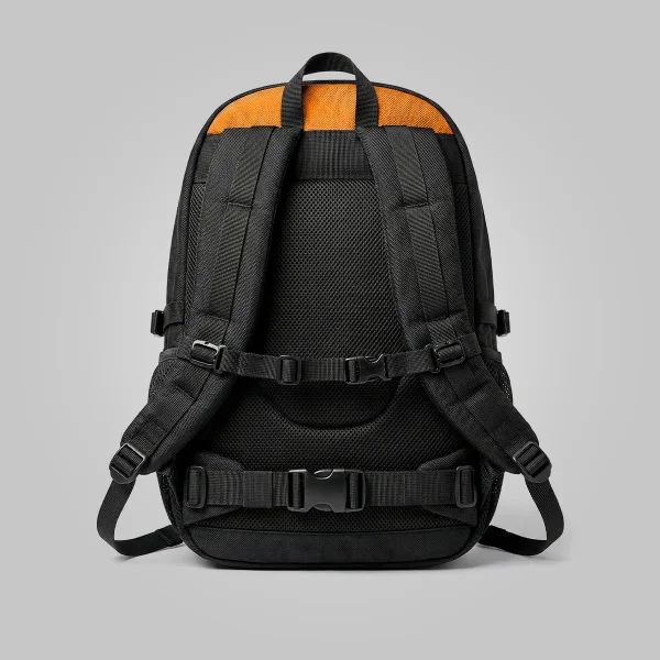 Mochila Air 30L Preto Laranja Outdoor com Capa de Chuva Acampar - Imagem 3
