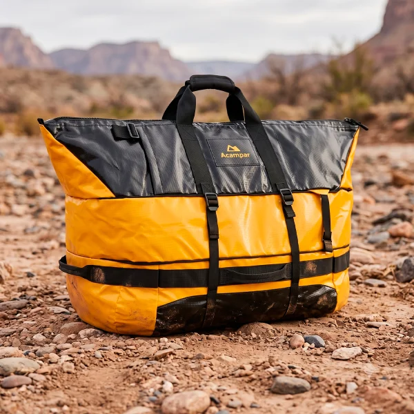 Mochila de Mão Duffle Bag 120L Impermeável Preta Acampar - Imagem 4