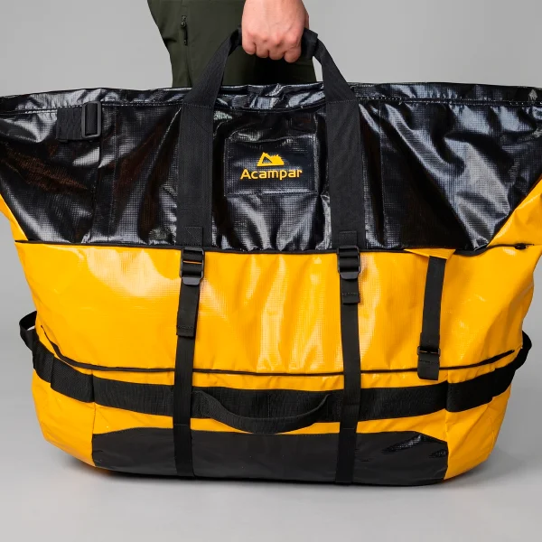 Mochila de Mão Duffle Bag 120L Impermeável Preta Acampar - Imagem 6