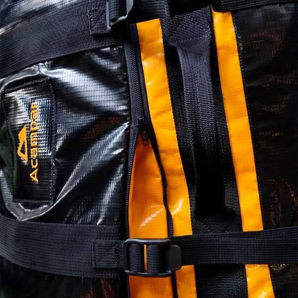 Mochila de Mão Duffle Bag 120L Impermeável Preta Acampar - Imagem 9