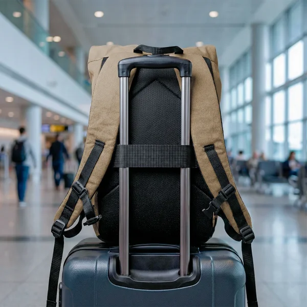 Mochila Nomad 20L Caqui Roll Top com Capa Acampar - Imagem 6