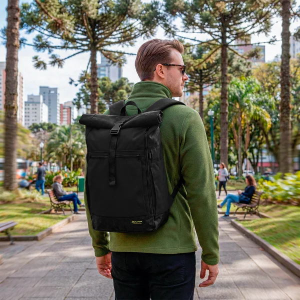 Mochila Nomad 20L Preto Roll Top com Capa Acampar - Imagem 7
