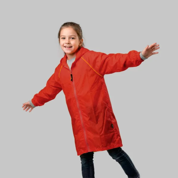 Poncho Capa de Chuva Infantil Vermelho Acampar - Imagem 2